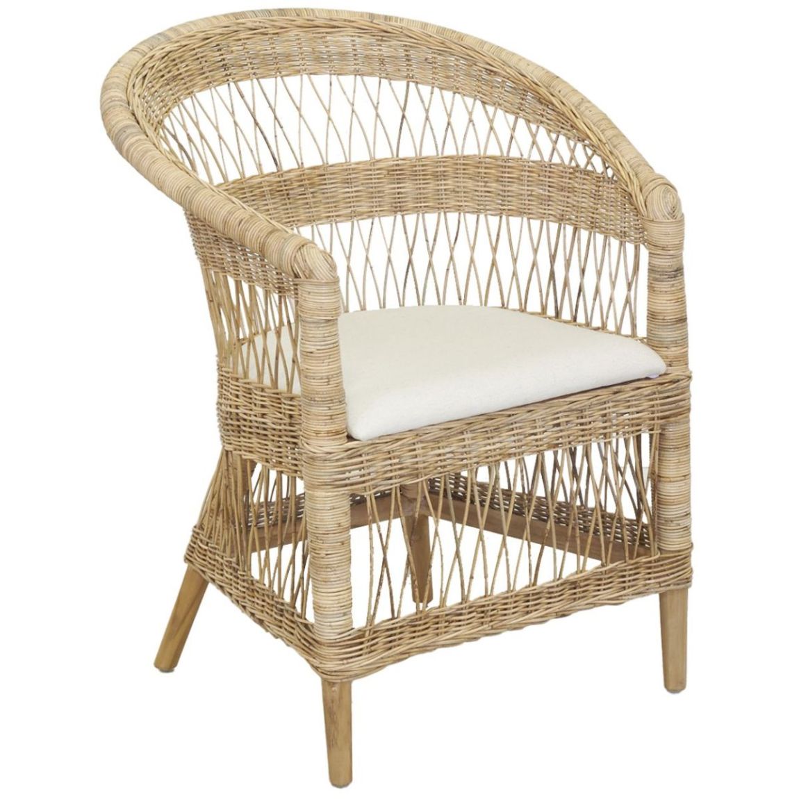 Fauteuil malawi en poelet et teck - outdoor main product photo