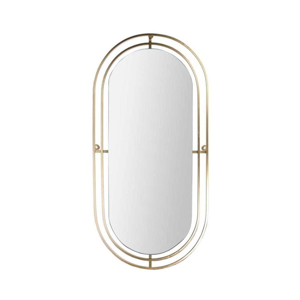 Miroir art déco en métal doré 90 cm main product photo