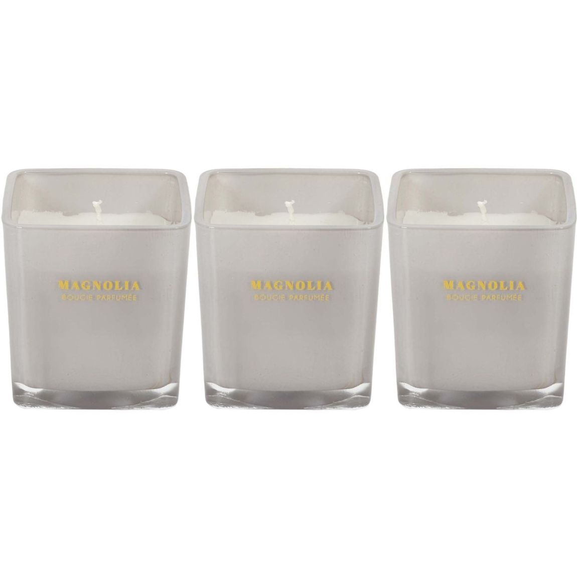 Bougie parfumée carrée Nude 7 cm (Lot de 3) Blanc main product photo