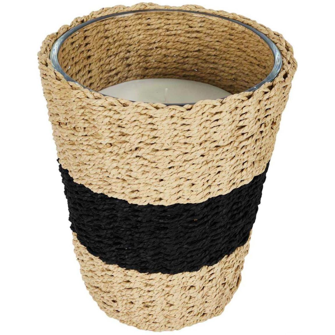 Grande bougie parfumée panier tressé 23 cm main product photo