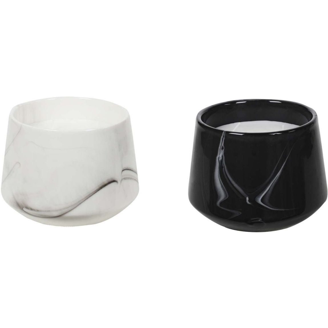 Bougie parfumée pot en dolomite effet marbre (Lot de 2) 10,5 x 13,5 cm main product photo