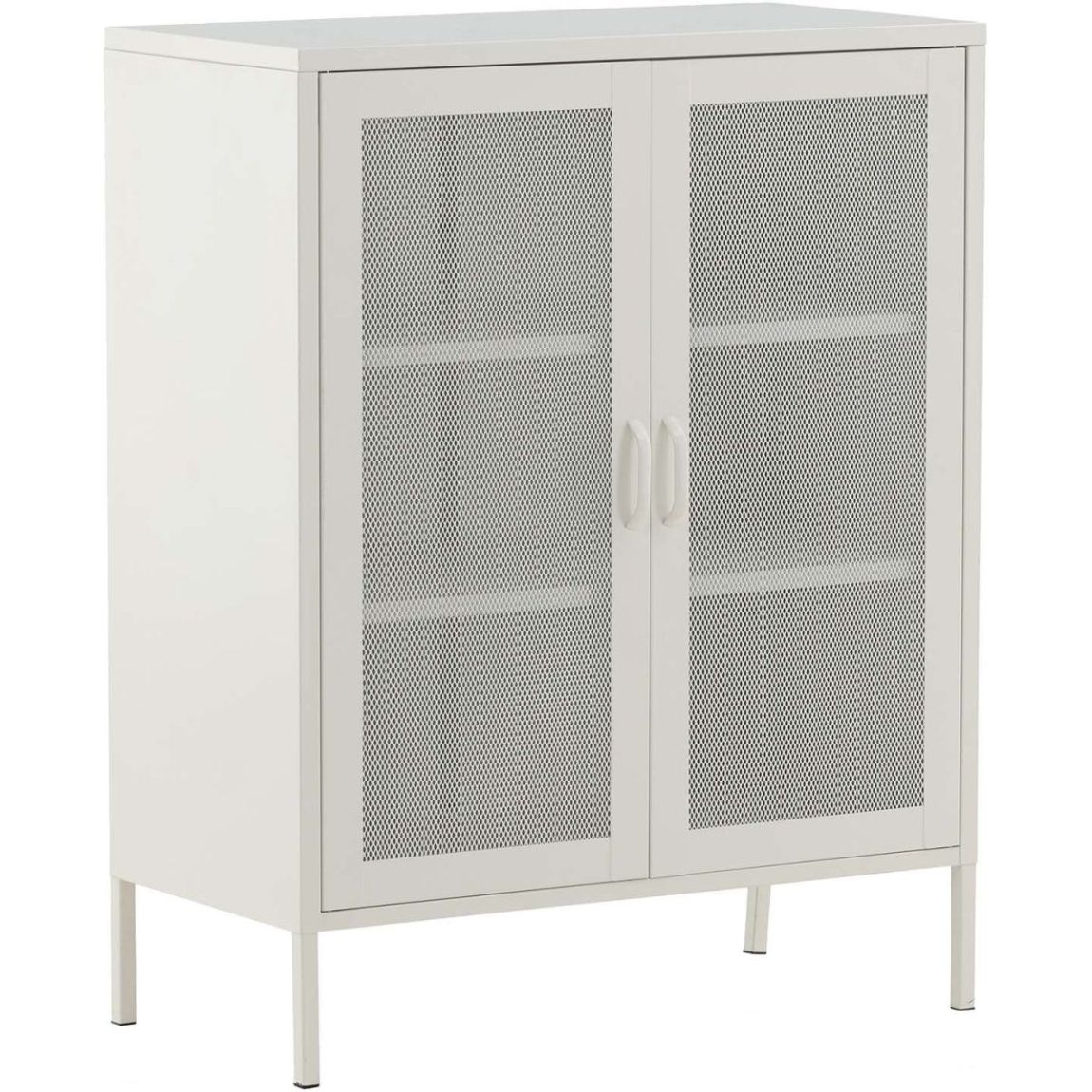 Buffet 2 portes grillagées en acier Misha Blanc main product photo