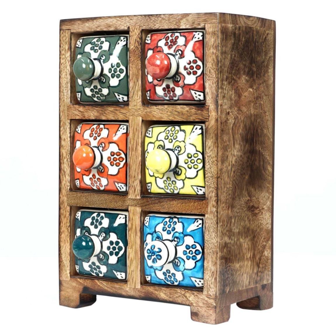 Petit meuble de rangement 6 tiroirs colorés main product photo
