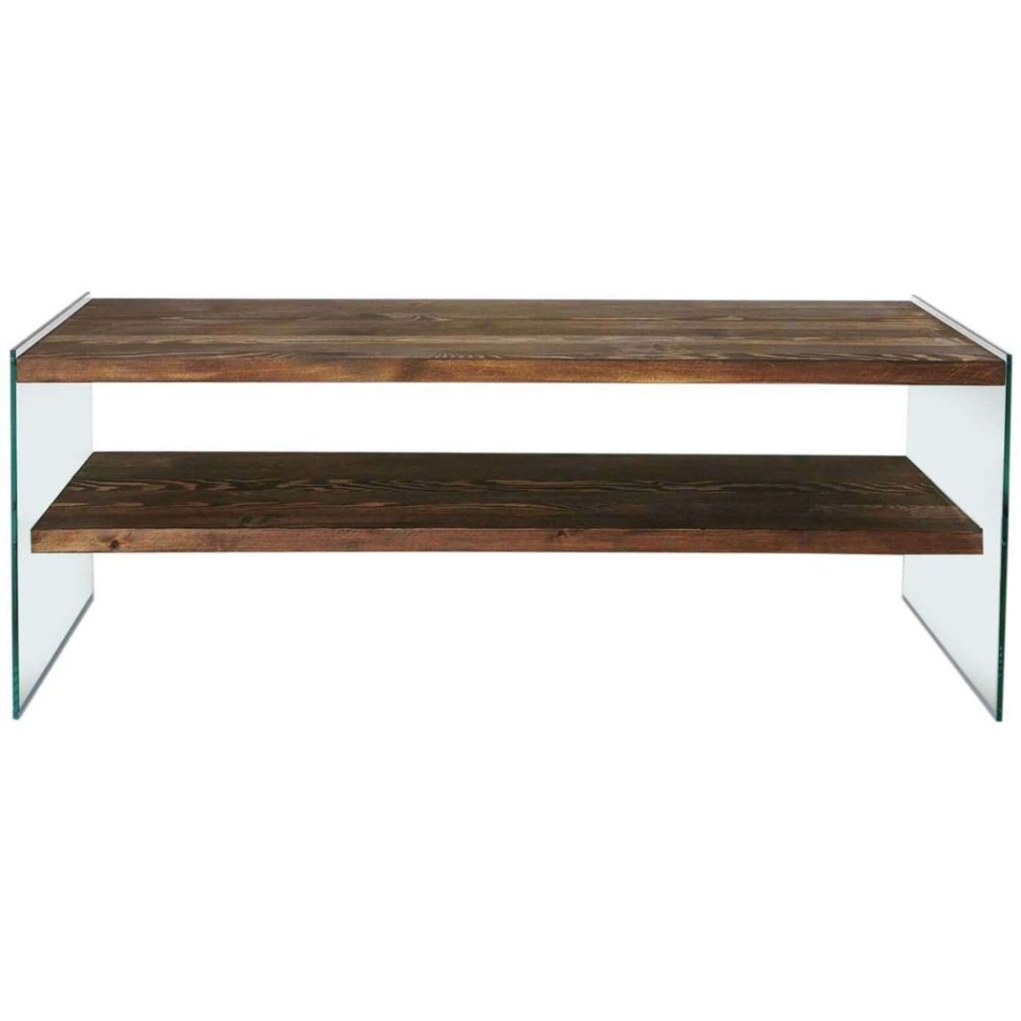 Meuble TV en pin et verre Stand main product photo