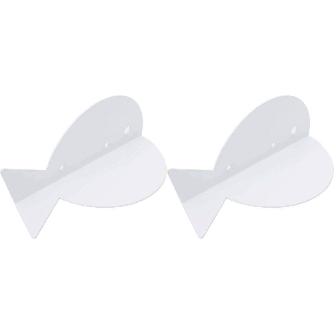 Etagère murale en métal blanc Poisson (Lot de 2) main product photo