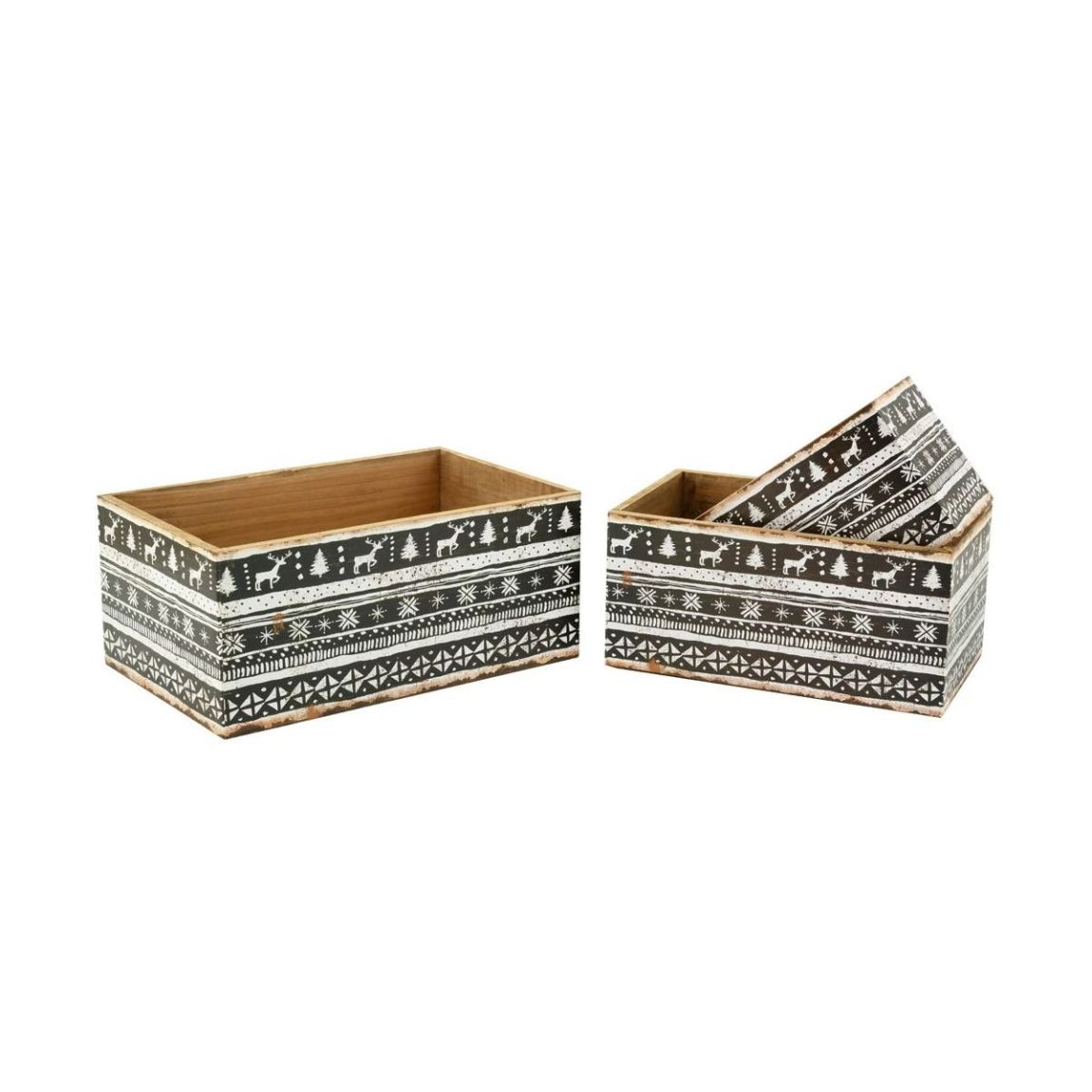 Caisses de rangement en bois et papier verni Christmas main product photo