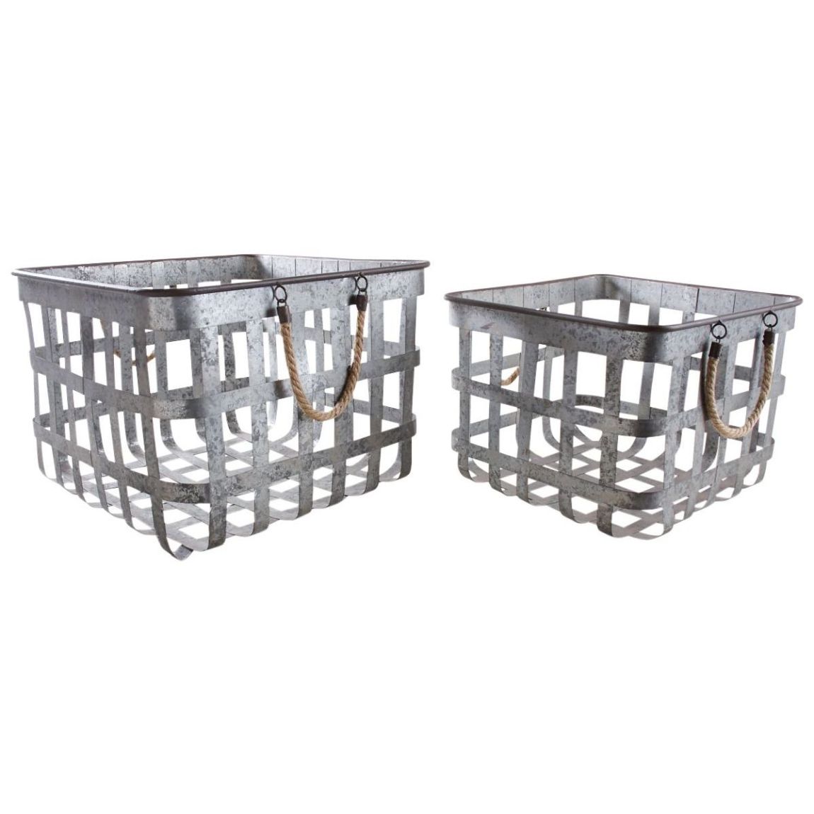 Corbeilles carrées en métal (Lot de 2) main product photo
