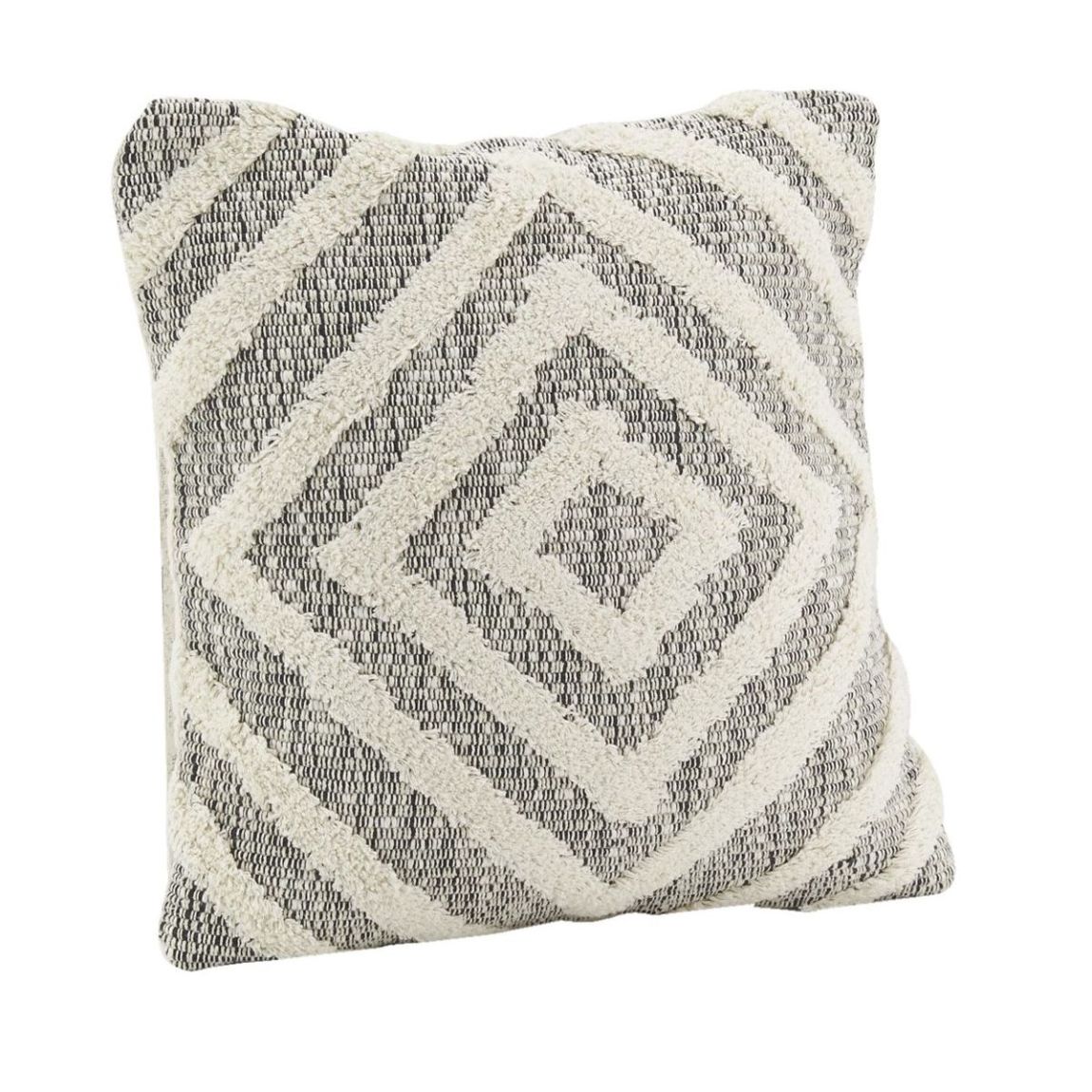 Coussin en coton écru et beige Losanges main product photo