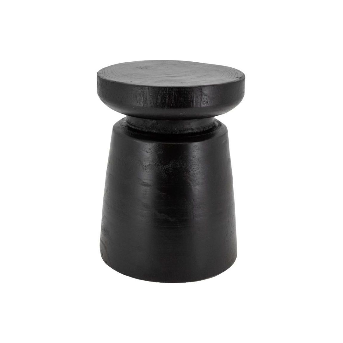 Tabouret en bois paulownia Bouchon noir main product photo