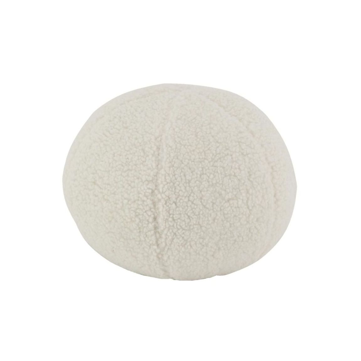 Pouf en tissu bouclettes blanc Rond main product photo