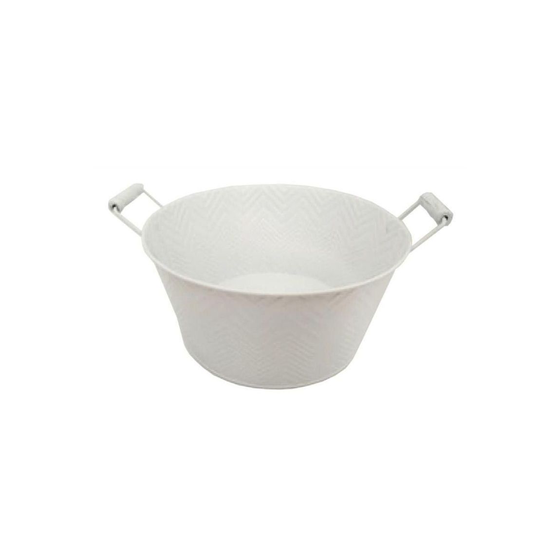 Corbeille ronde en métal laqué avec chevrons 25 cm main product photo