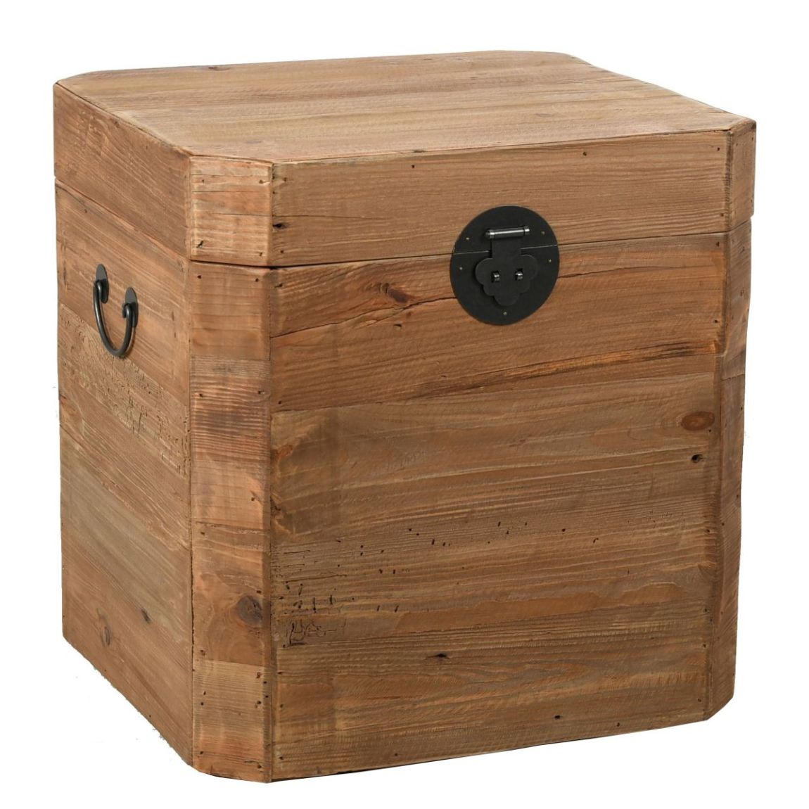 Coffre carré en pin et métal REWOOD Carré main product photo