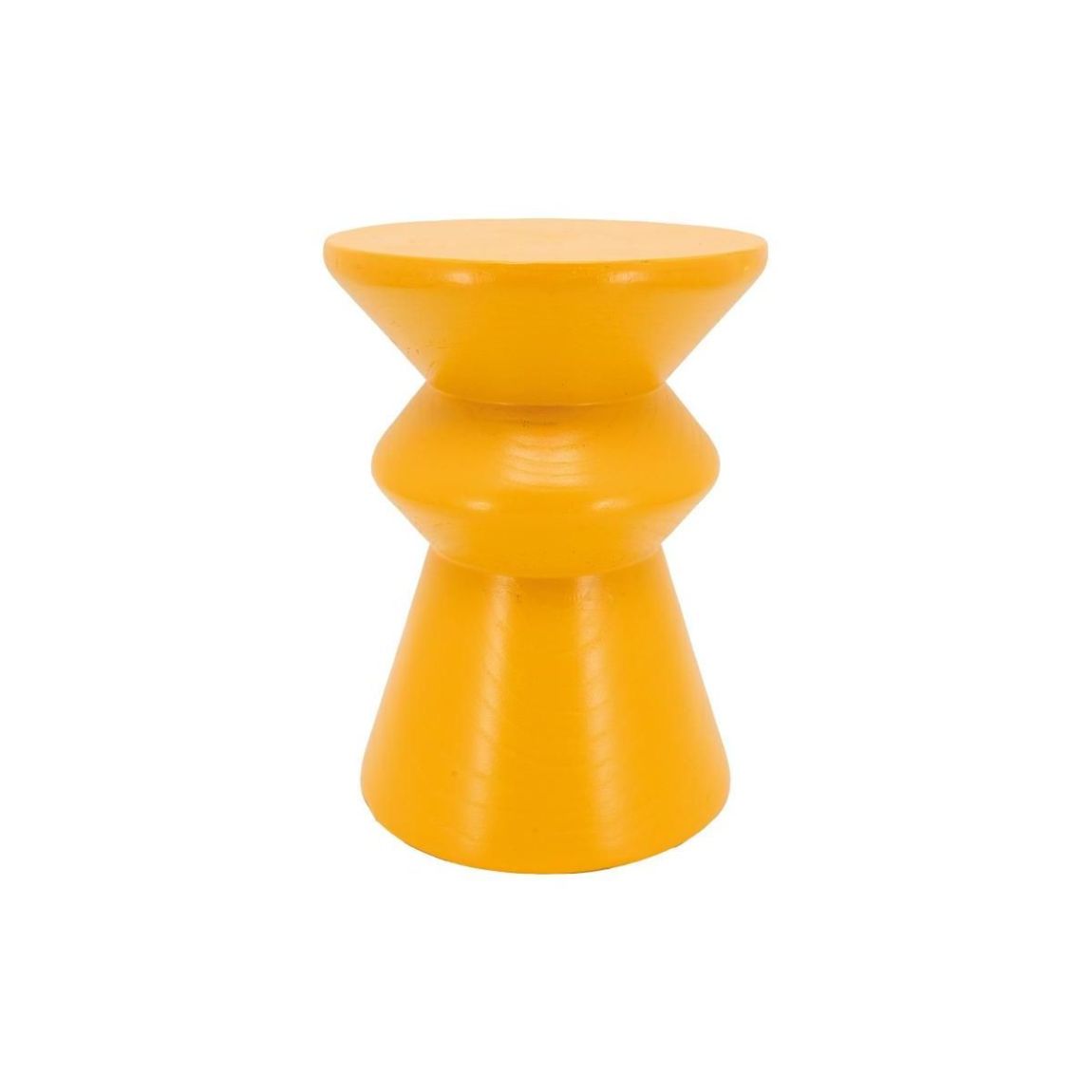 Tabouret "Pion" artisanal en bois de paulownia jaune – Design unique main product photo