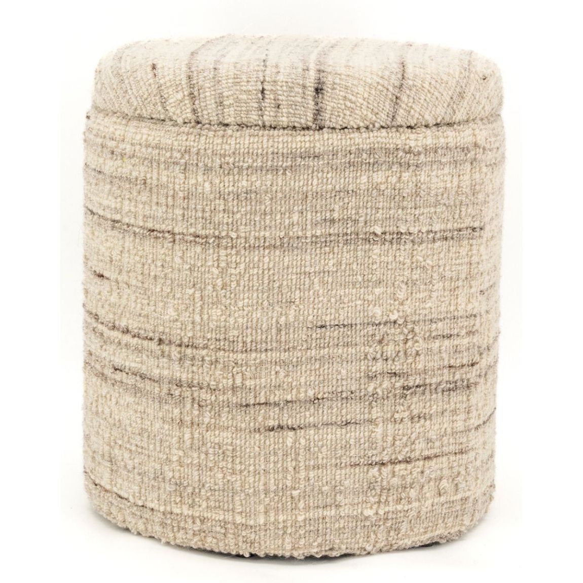 Pouf / coffre bouclette en laine main product photo
