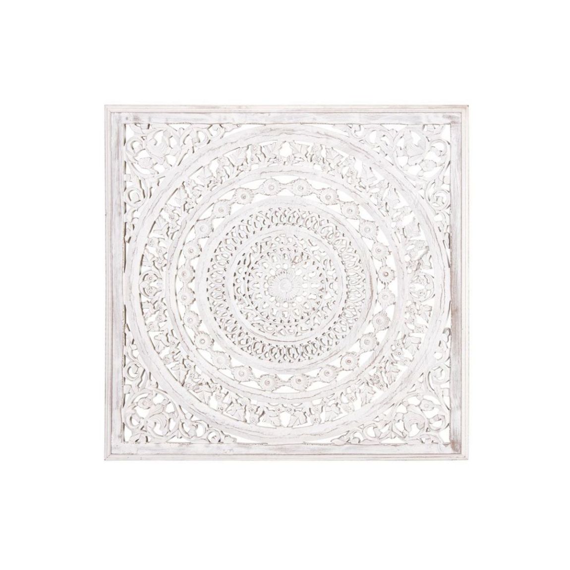 Décoration murale sculptée medium blanchi main product photo
