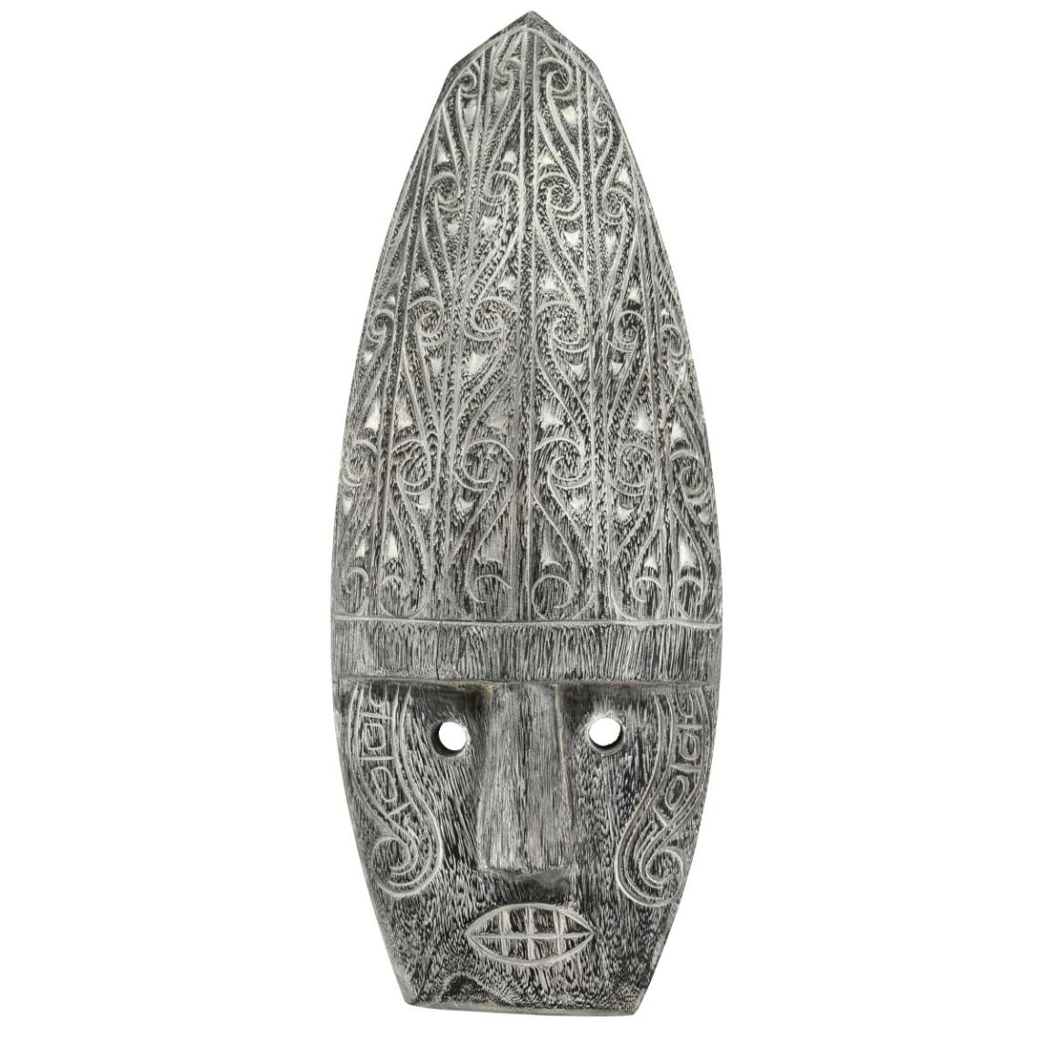 Masque mural en bois patiné main product photo