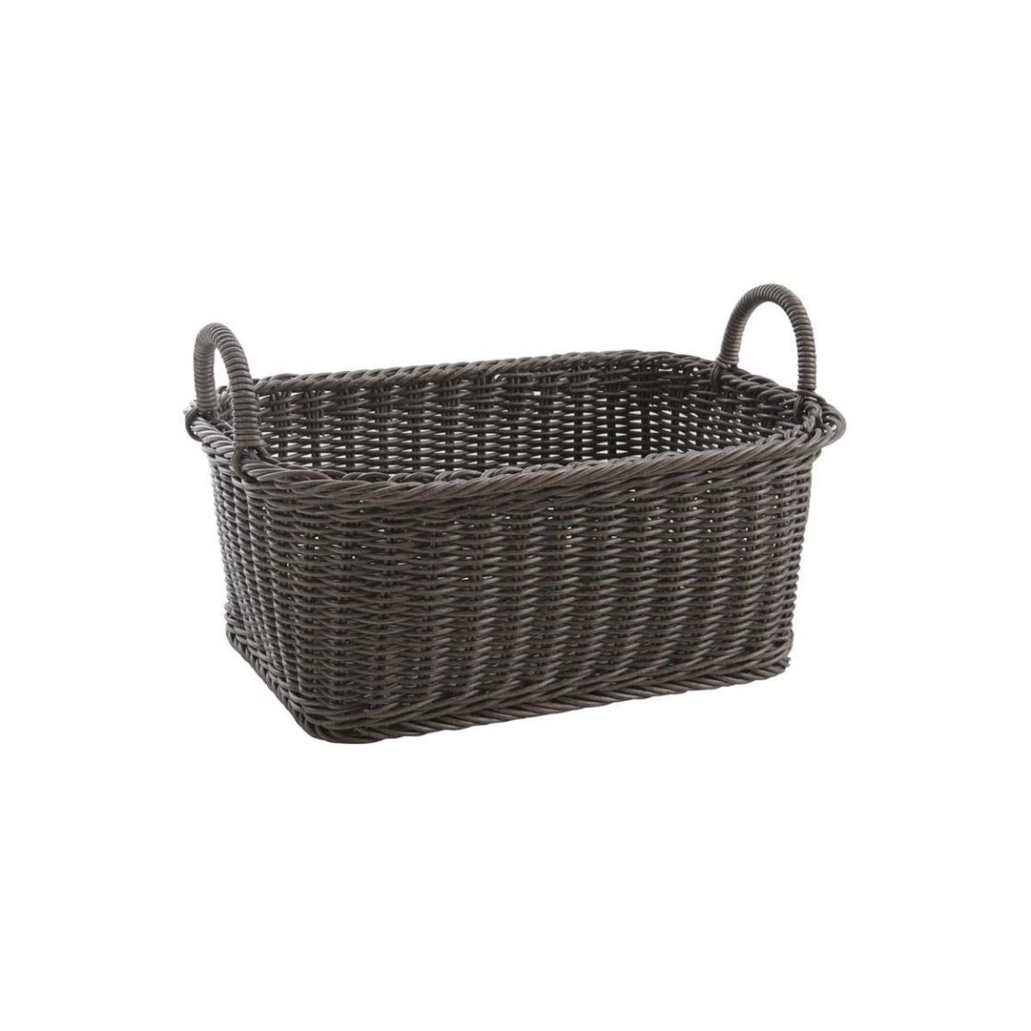 Corbeille de rangement avec anses en rotin synthétique main product photo