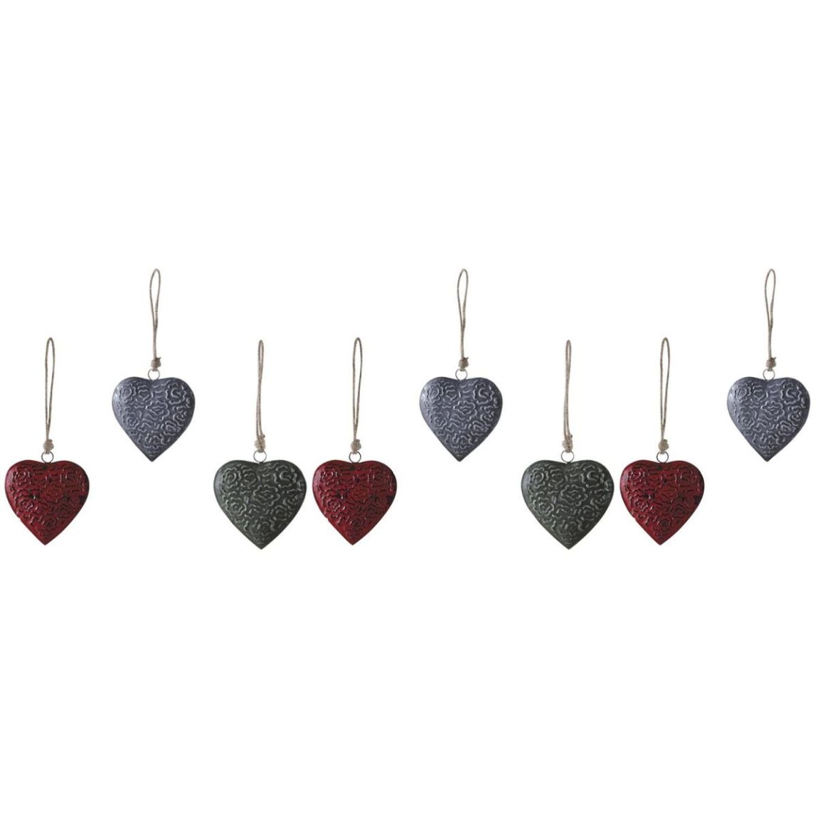Coeur à suspendre en métal Lot de 8 - taille 2 main product photo