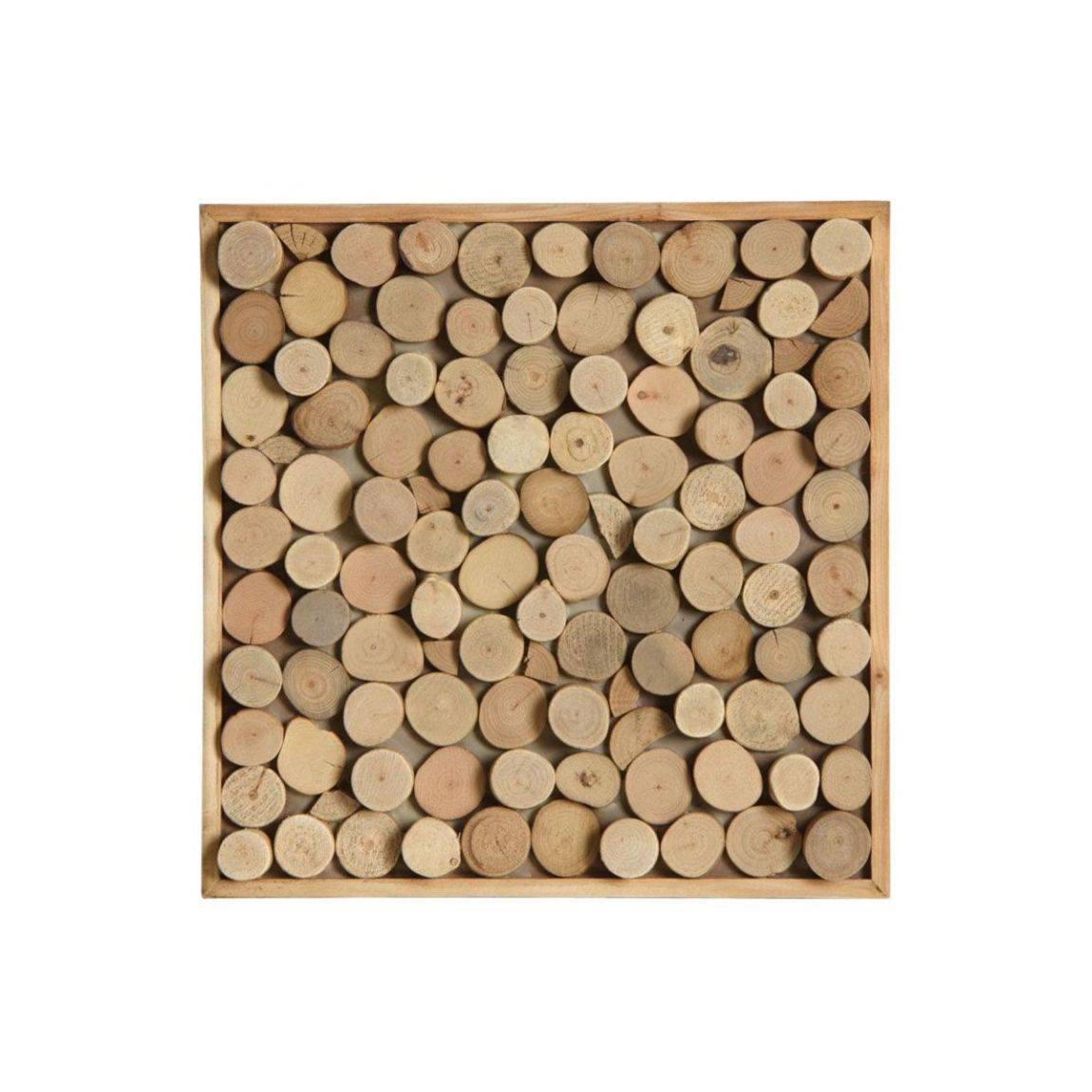 Décoration murale rondins de bois main product photo
