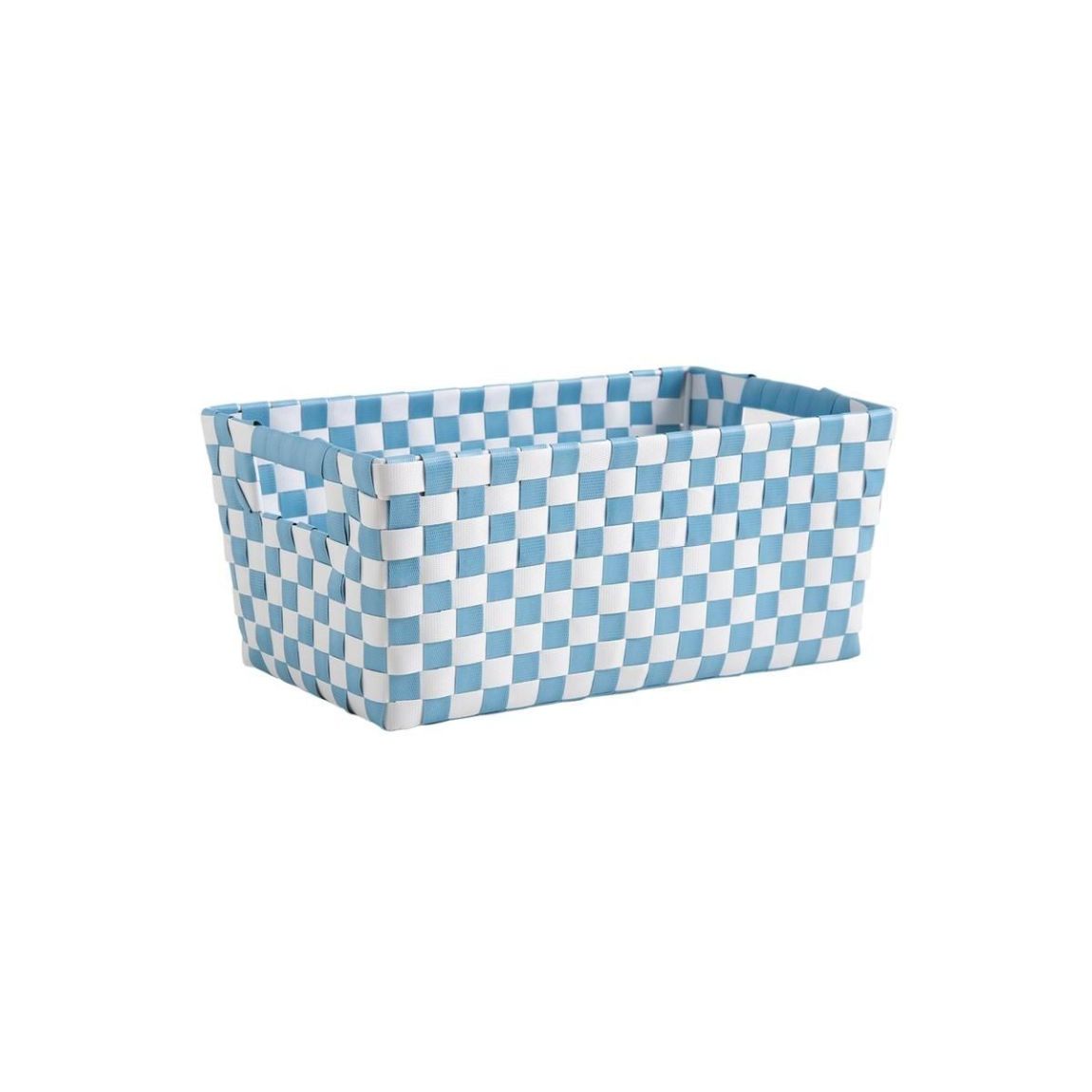 Panier de rangement Damier bleu et blanc main product photo