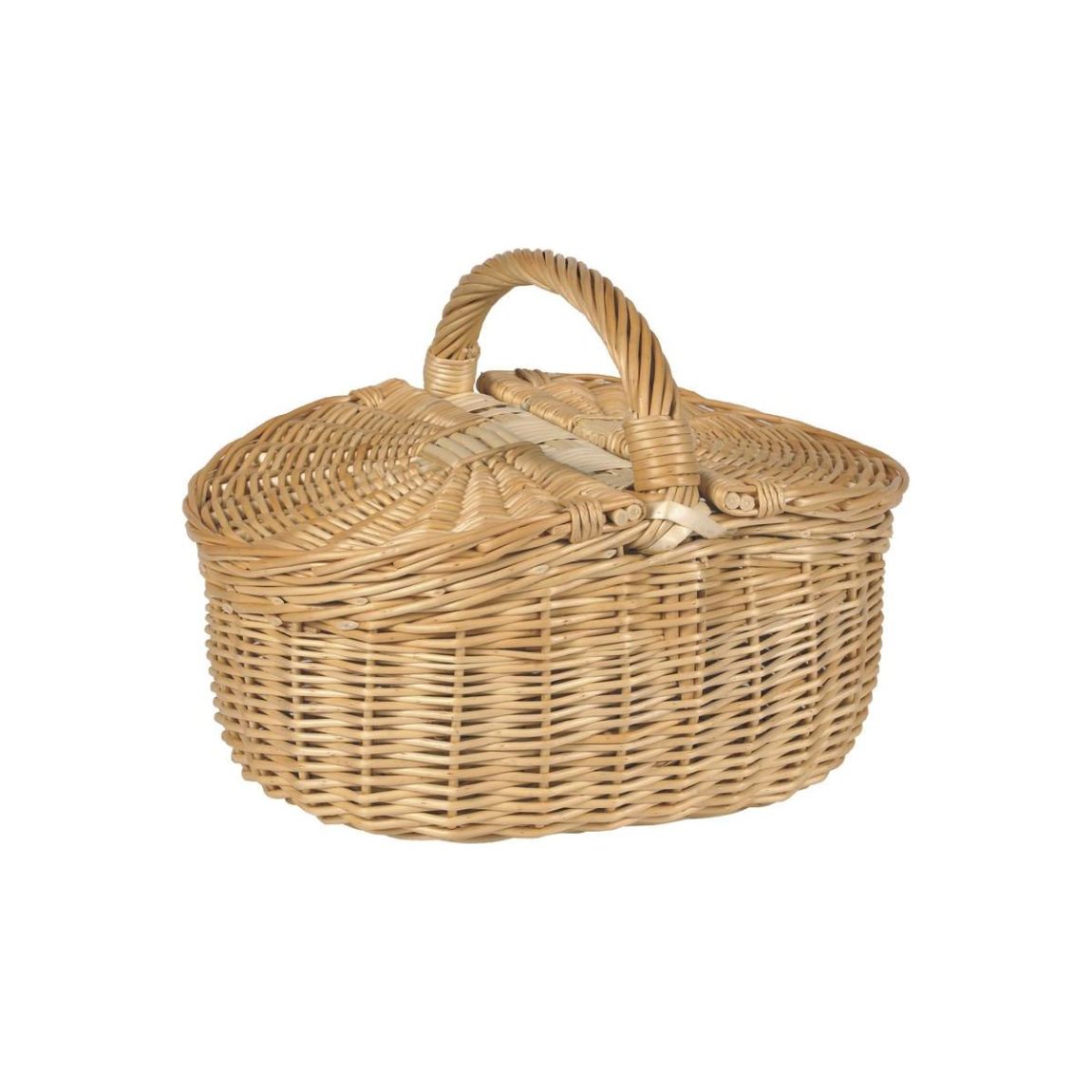 Panier 2 couvercles en osier miel main product photo