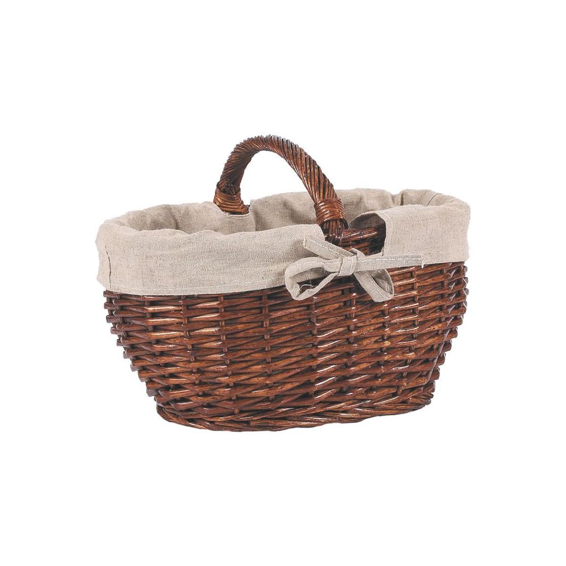 Panier enfant ovale en osier et jute main product photo