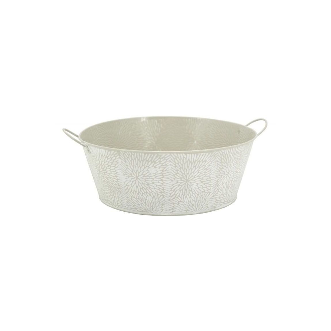 Corbeille ronde en métal laqué motif floral 30 cm main product photo