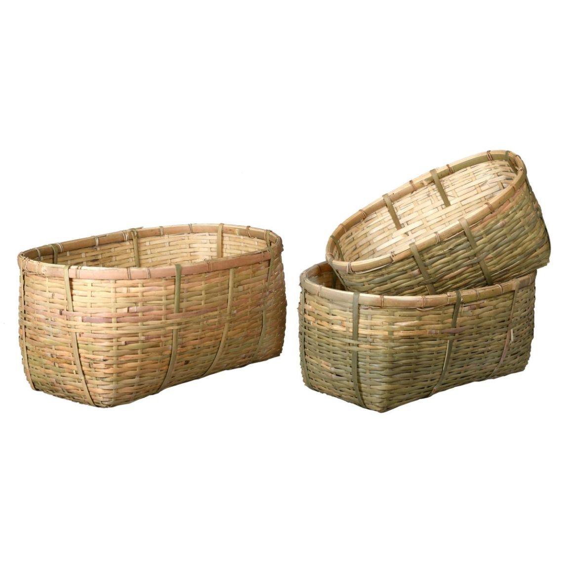 Corbeilles en bambou naturel (Lot de 3) main product photo