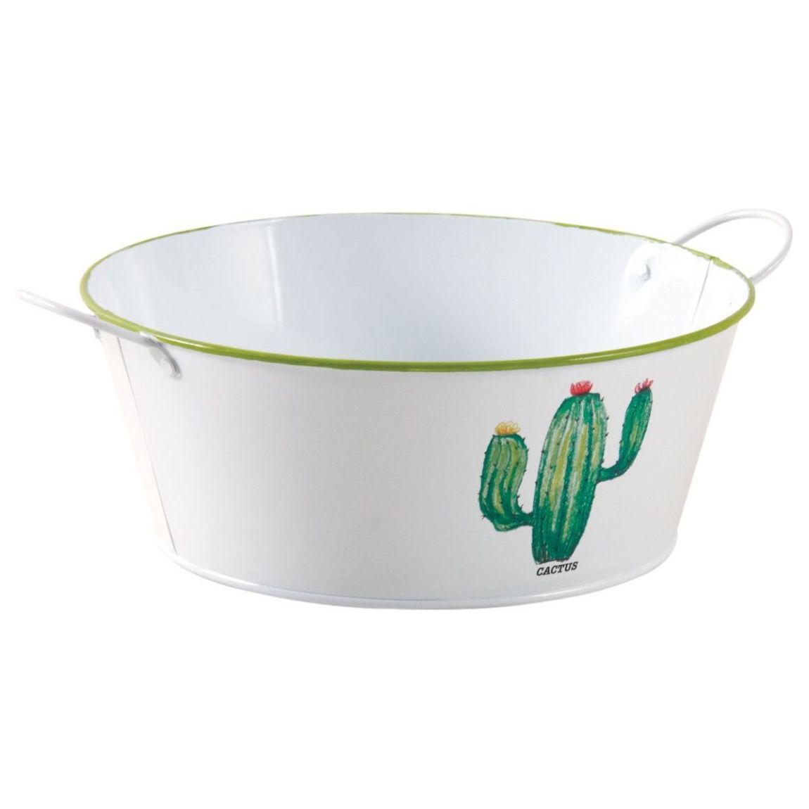 Corbeille ronde en métal laqué Cactus main product photo