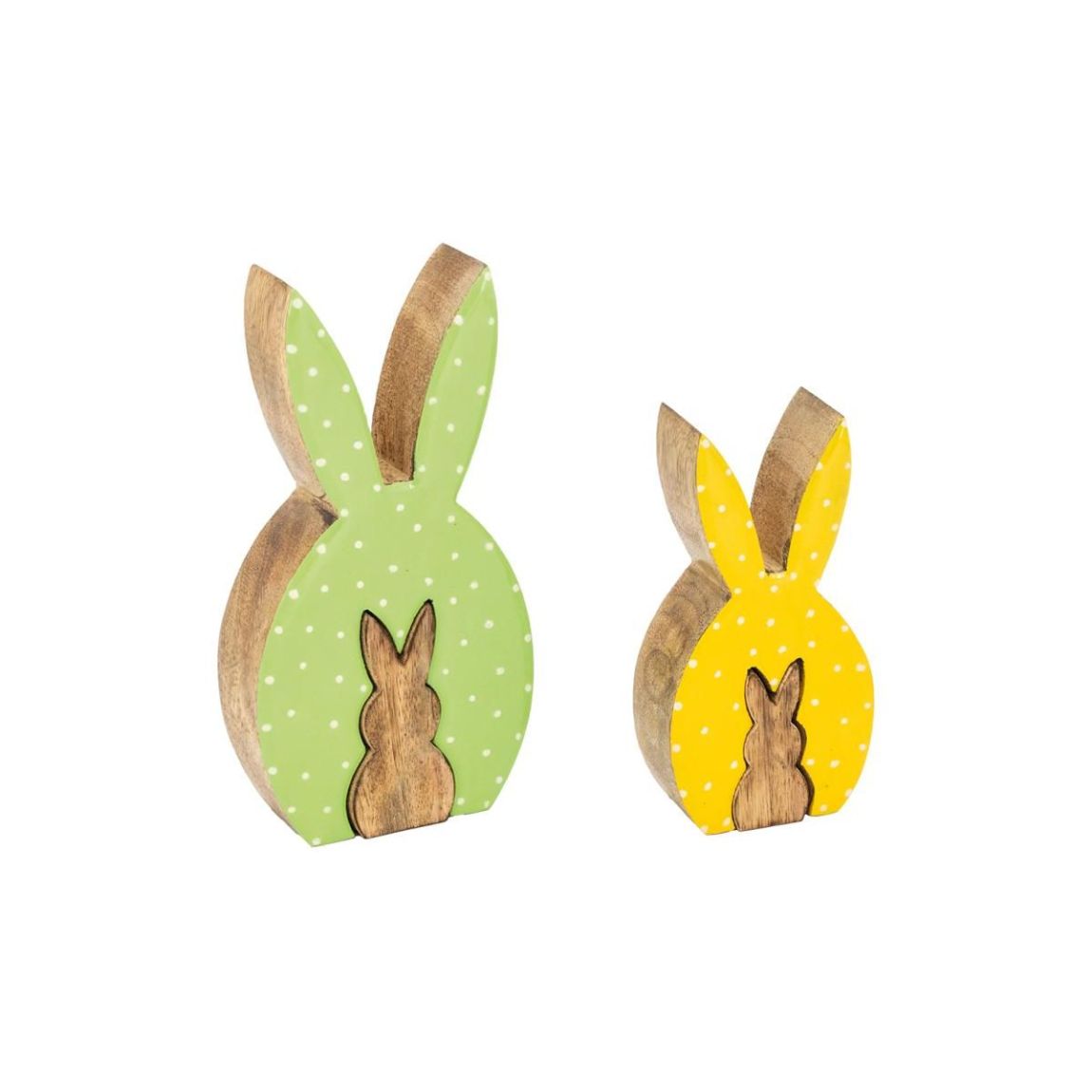 Lapins en manguier teinté Pâques main product photo