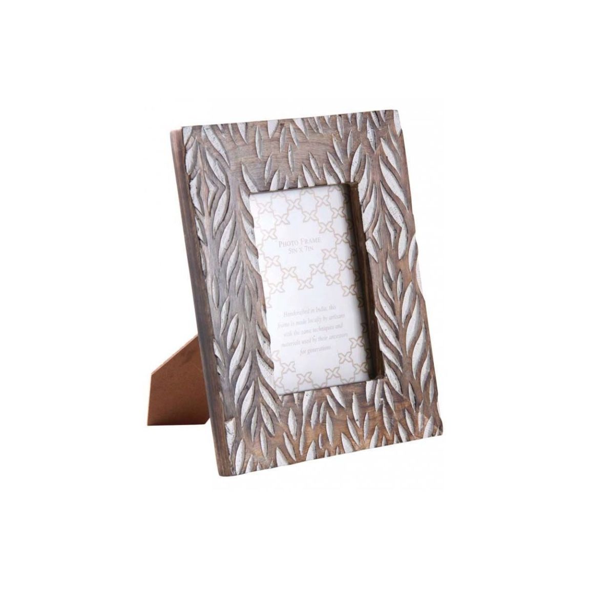 Cadre photo en manguier feuillages Pour photo 13 x 18 cm main product photo