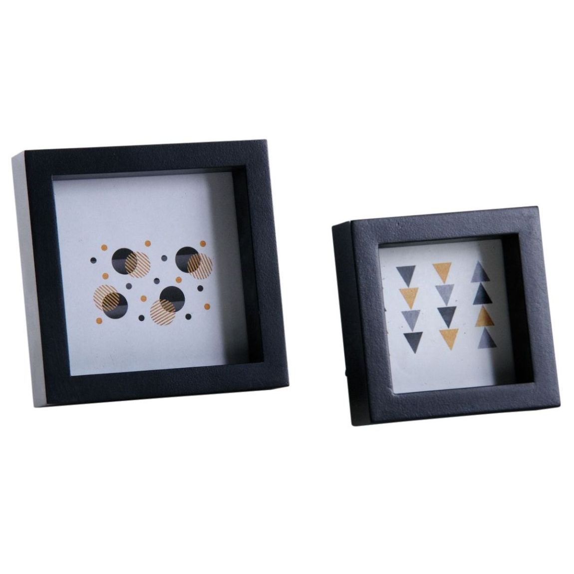 Cadre photo carré en bois noir (Lot de 2) main product photo