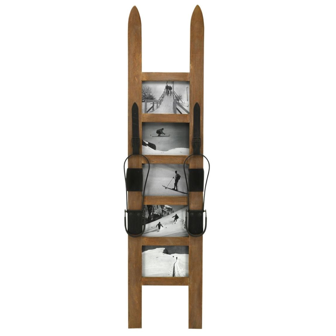 Cadre photo skis en bois et verre main product photo