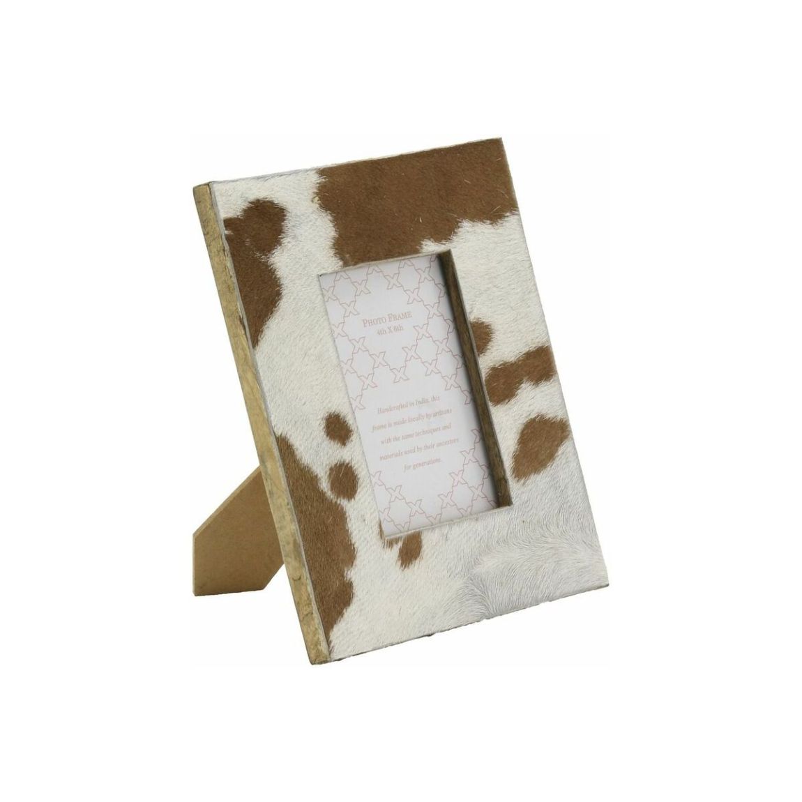 Cadre photo avec peau de vache Petit modèle main product photo