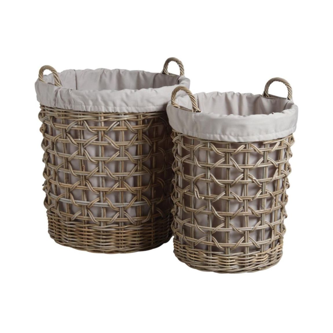Panier à linge en poelet gris (Lot de 2) main product photo