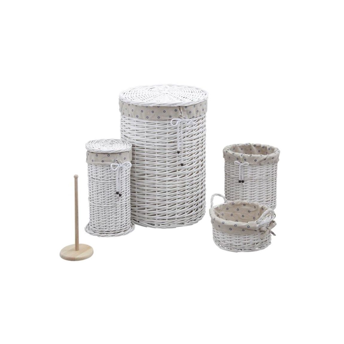 Ensemble paniers en osier salle de bain main product photo