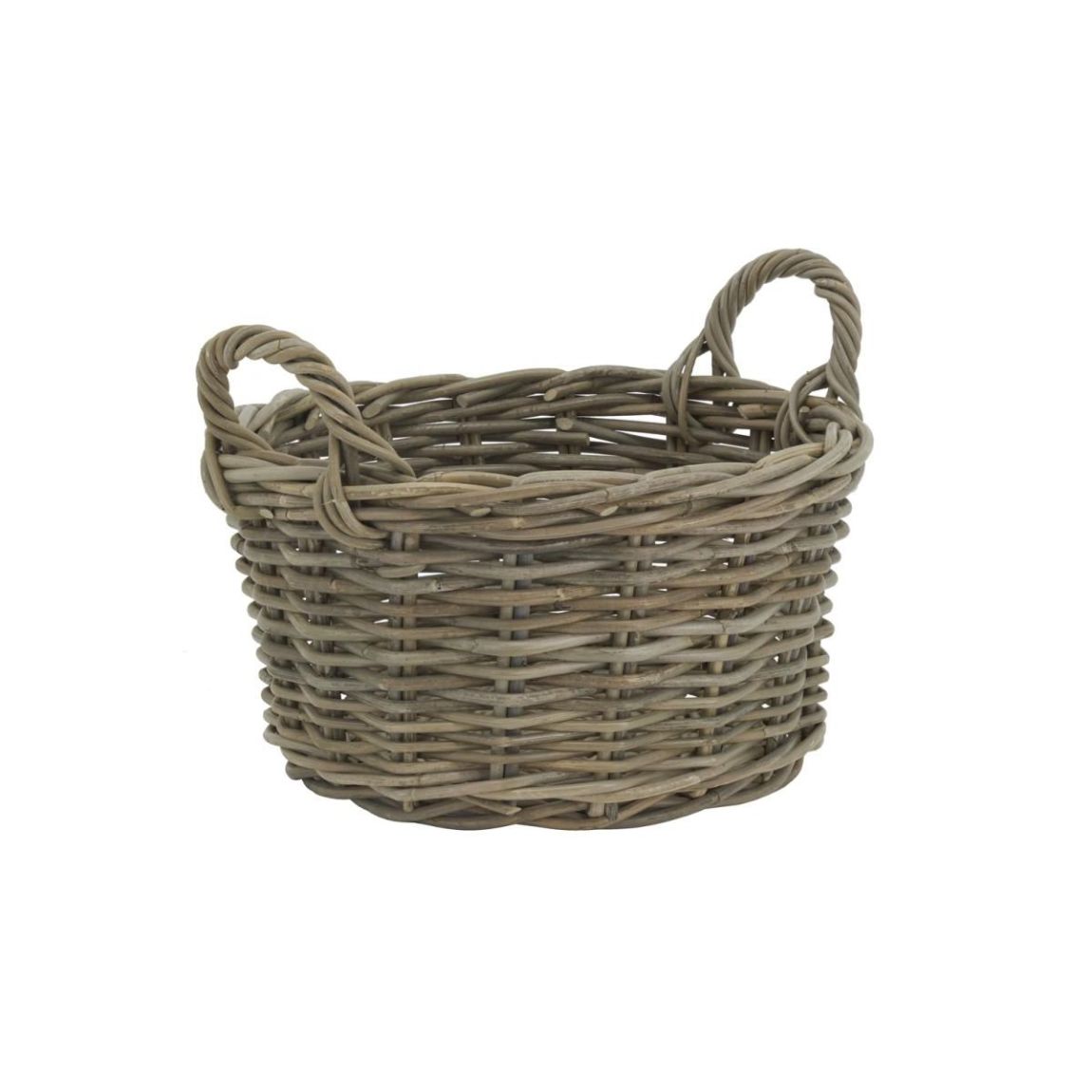Corbeille ronde en poelet gris main product photo