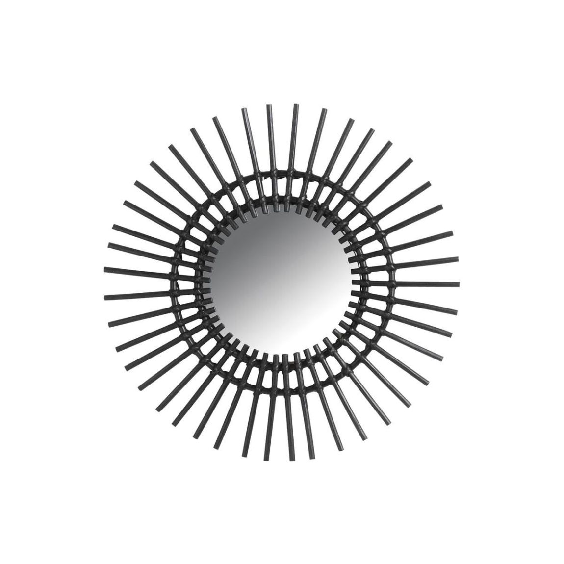 Miroir déco Vintage rotin noir main product photo