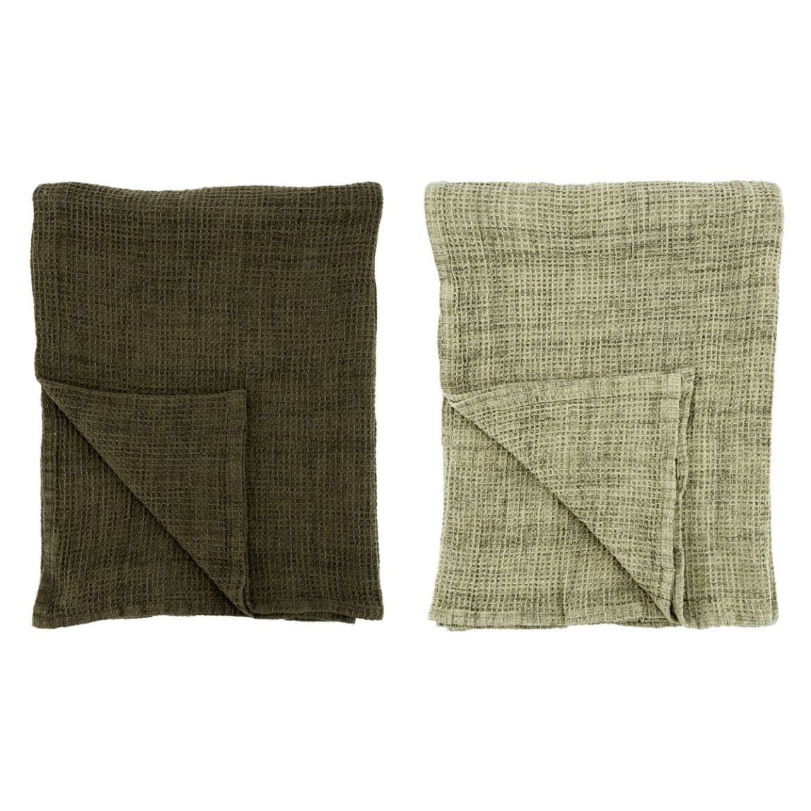 Plaids en coton gaufré Lot de 2 main product photo