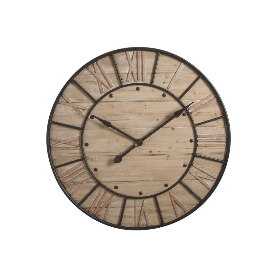 Horloge en bois et métal Industrie main product photo