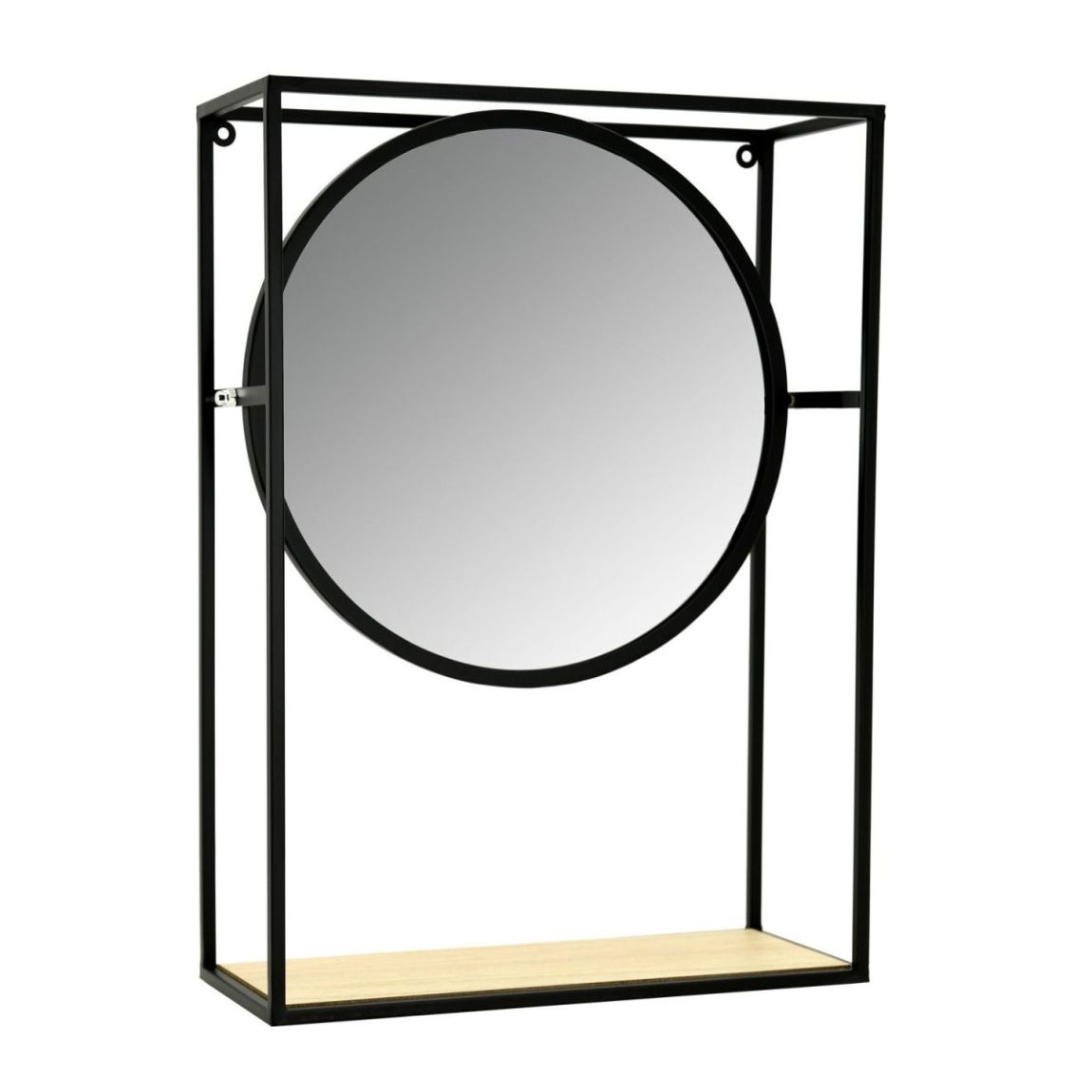 Miroir étagère en métal, verre et bois main product photo