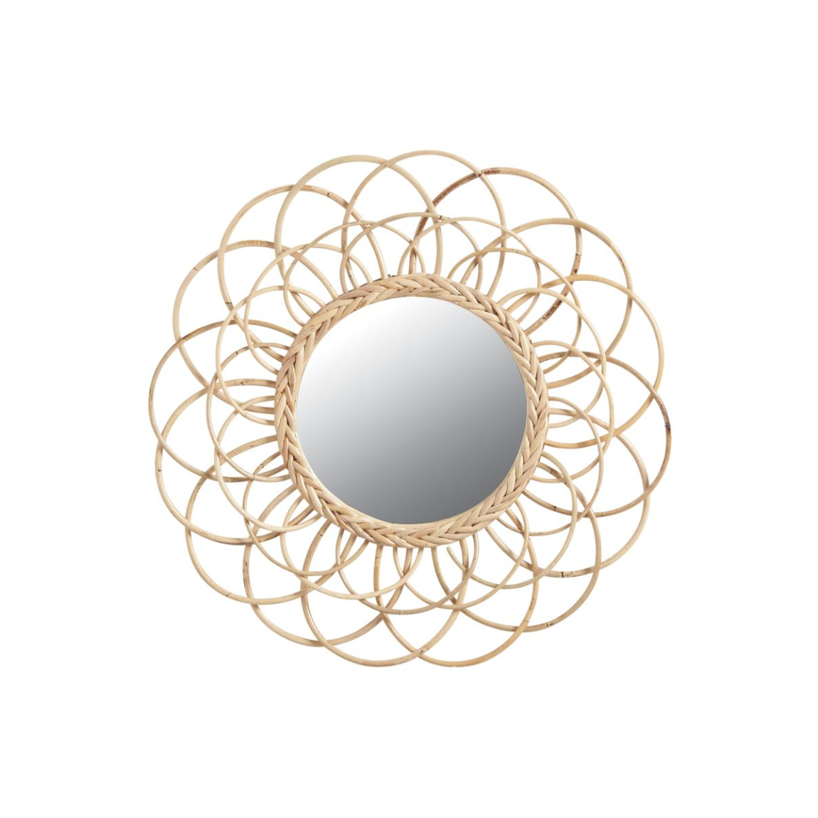 Miroir en rotin Fleur main product photo
