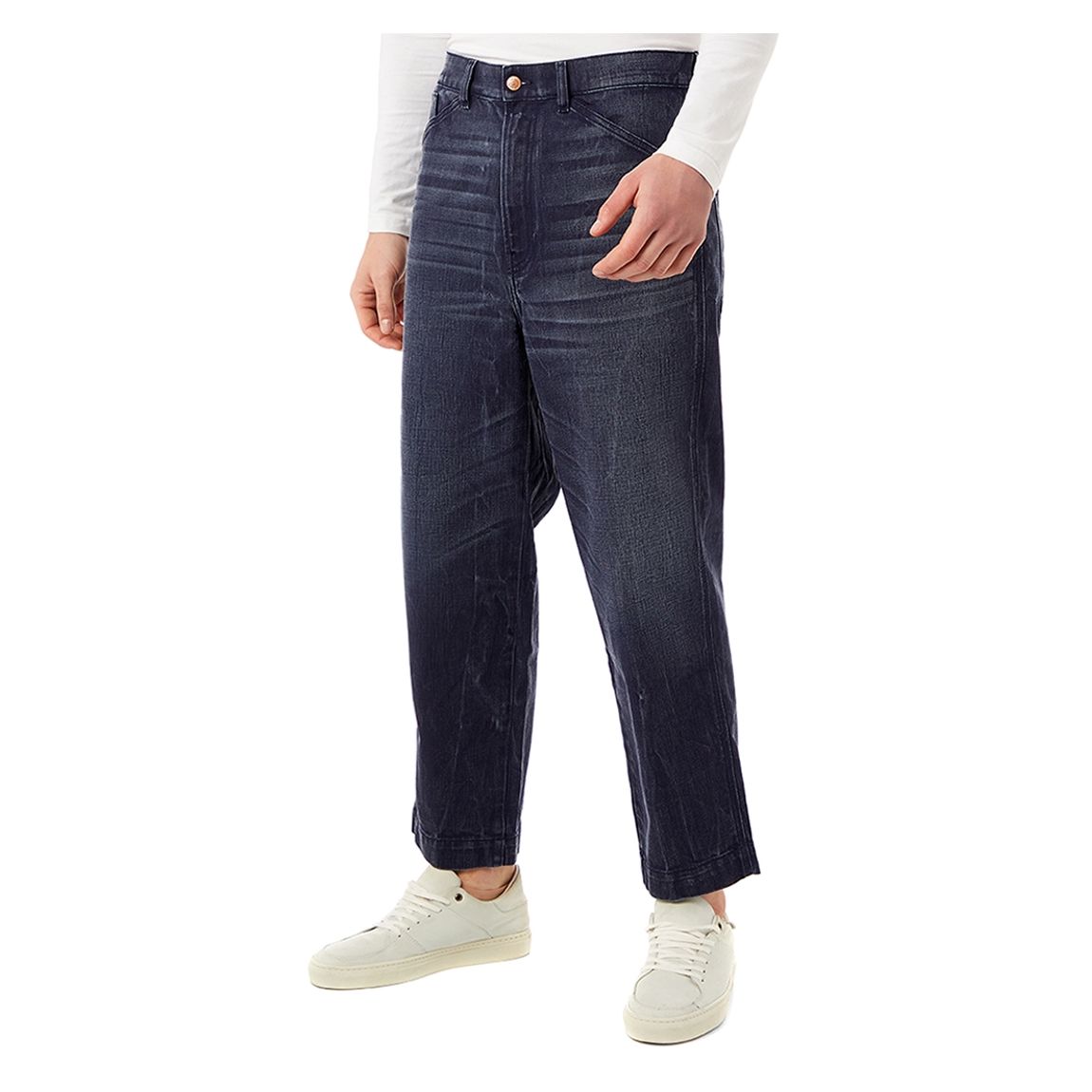 Jean large D-Franky Indigo délavé main product photo