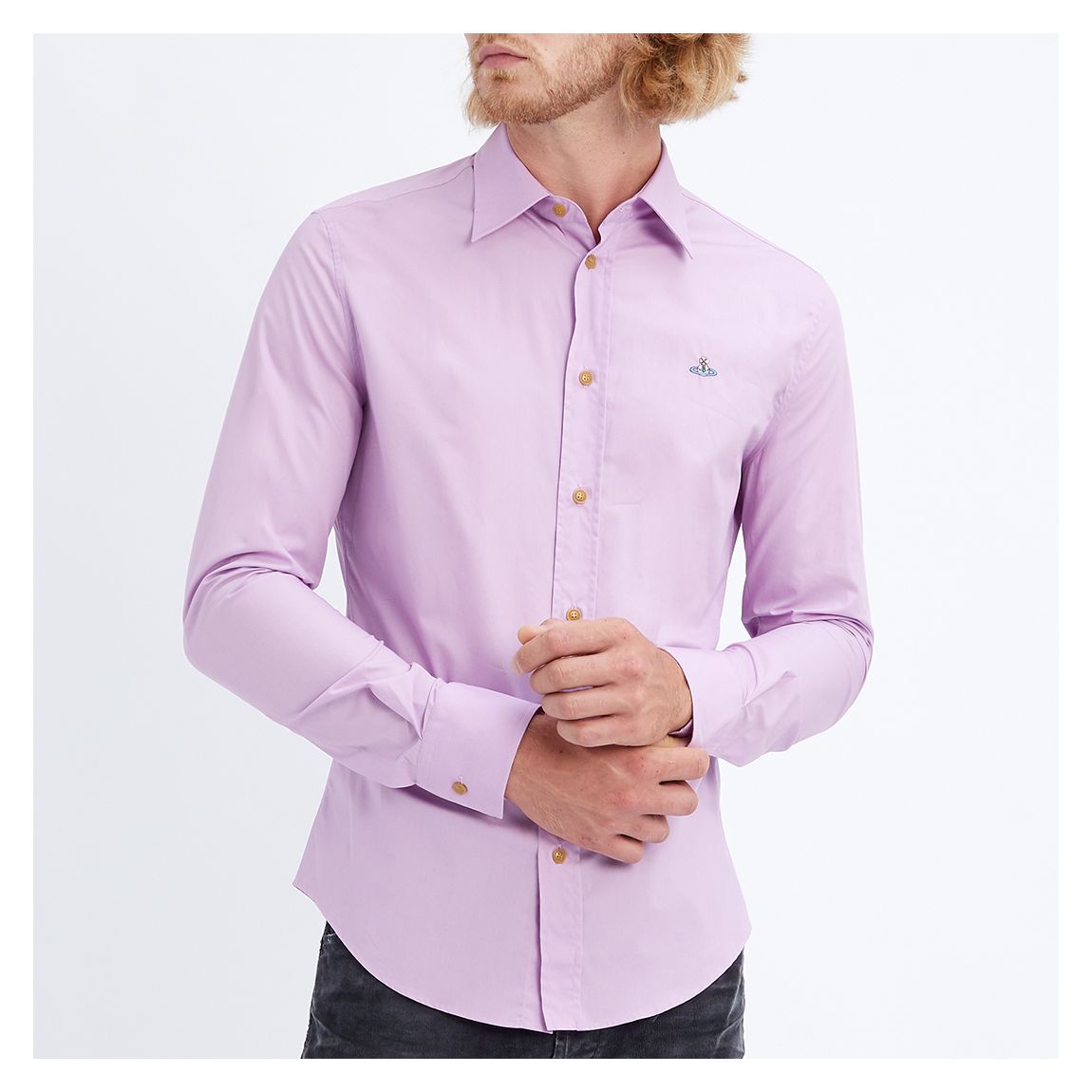 Chemise en coton slim rose main product photo