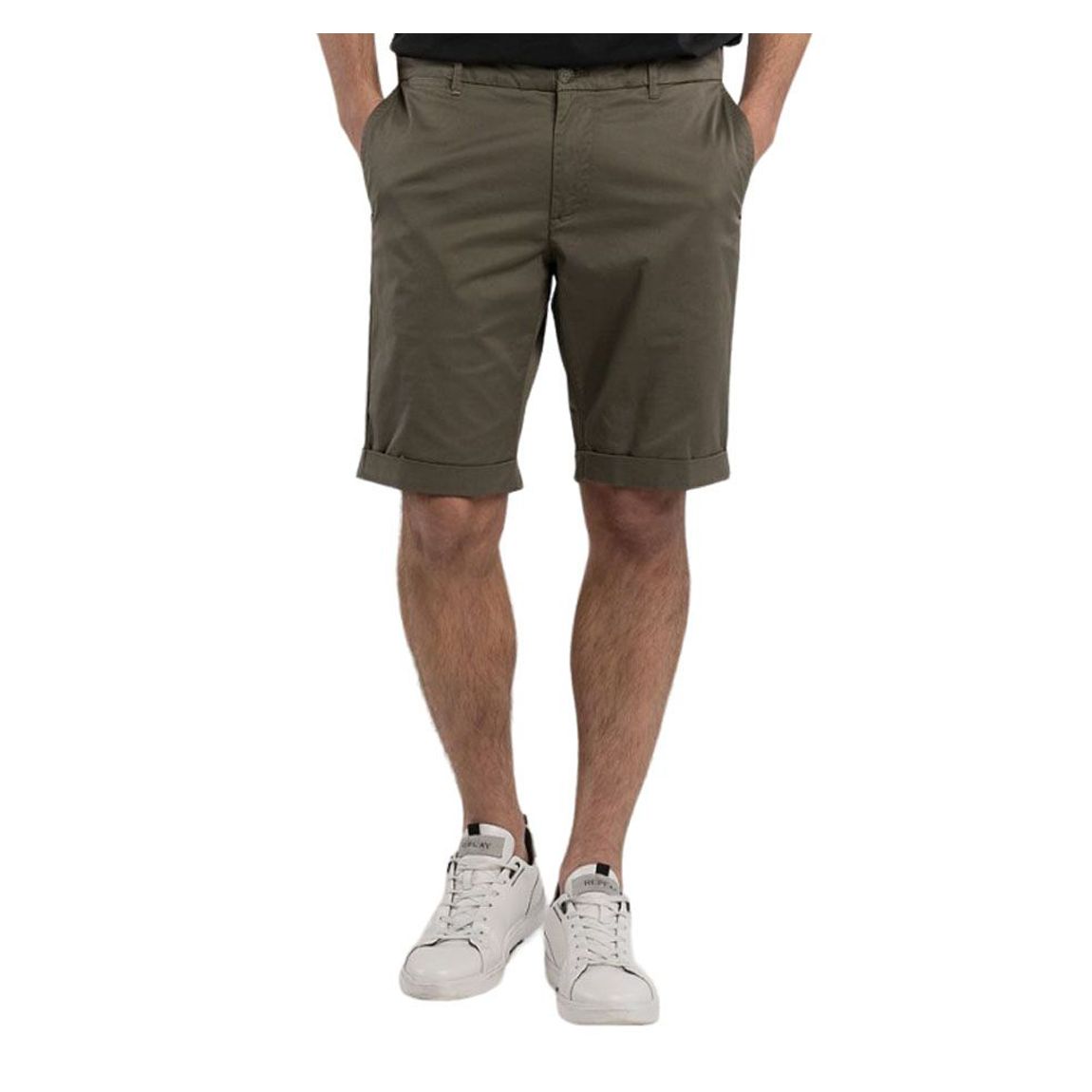 Short chino slim kaki main product photo