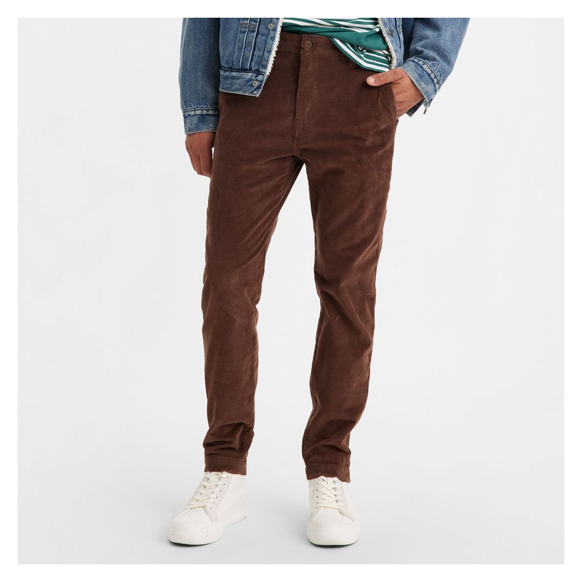 Chinos extensible marron main product photo