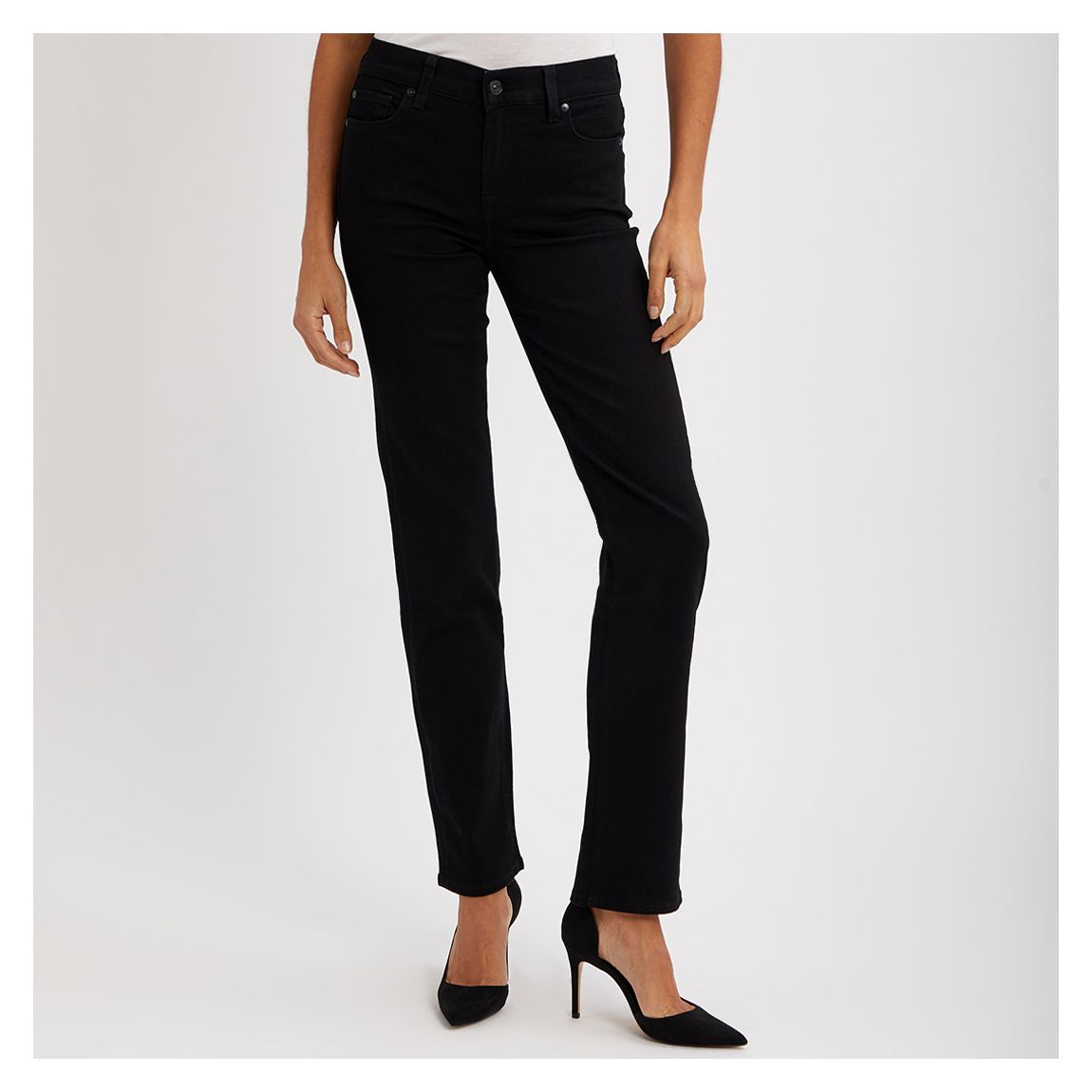 Jean droit stretch noir main product photo