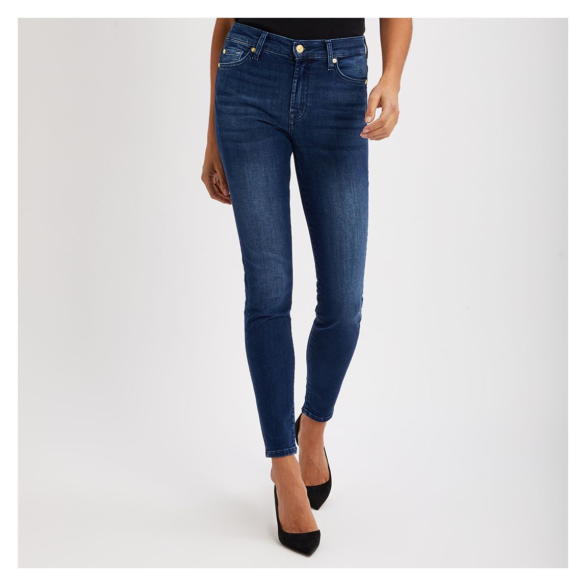 Jean Skinny Taille Haute Marine main product photo