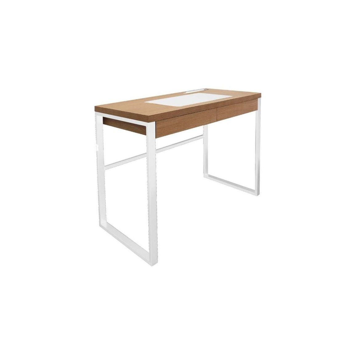 Bureau industriel en bois et métal avec tiroir main product photo