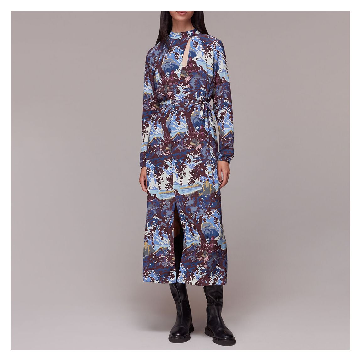 Multi Great Lake Robe En Soie Avec Trou De Serrure main product photo